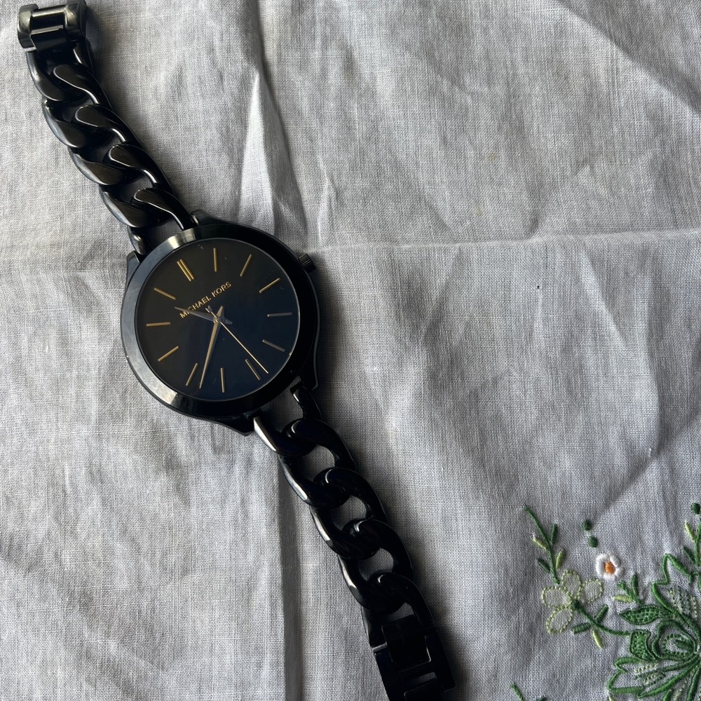 Michael Kors Black Chain Bracelet Watch